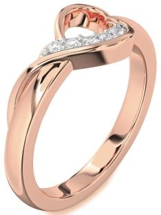 Diamond Rose Gold Heart Ring