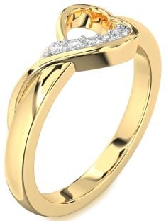 Diamond Gold Heart Ring
