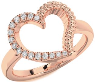 Diamond Rose Gold Heart Ring