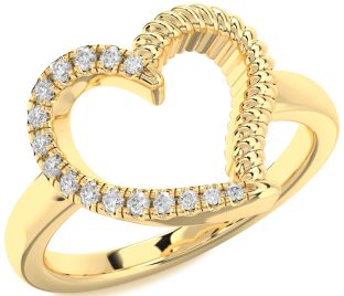 Diamond Gold Heart Ring