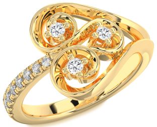 Diamond Gold Heart Promise Ring