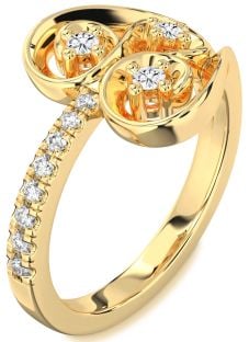 Diamond Gold Heart Promise Ring