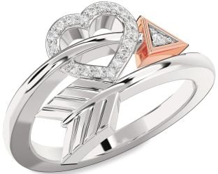 Diamond Platinum & Rose Gold Heart Ring