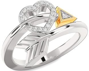 Diamond Platinum & Yellow Gold Heart Ring