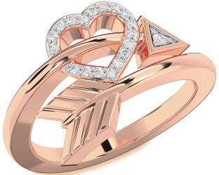Diamond Rose Gold Heart Ring