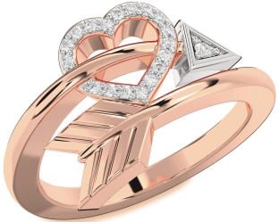 Diamond Platinum & Rose Gold Heart Ring