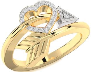 Diamond Platinum & Yellow Gold Heart Ring