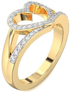 Diamond Gold Heart Ring