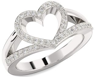 Diamond White Gold Heart Ring