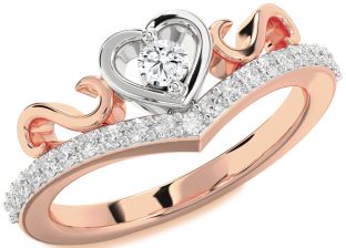 Diamond White Rose Gold Heart Infinity Pave Promise Ring