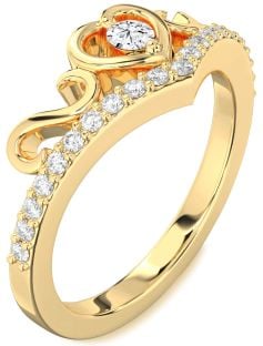 Diamond Gold Heart Infinity Pave Promise Ring