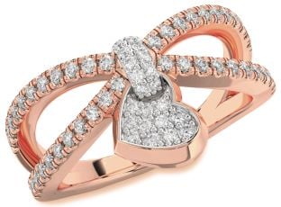 Diamond Rose Gold Heart Lock Ring