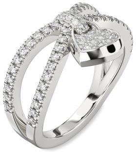 Diamond White Gold Heart Lock Ring