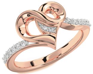 Diamond Rose Gold Heart Ring