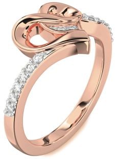Diamond Rose Gold Heart Ring