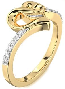 Diamond Gold Heart Ring