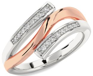 Diamond Platinum & Rose Gold Round Ring
