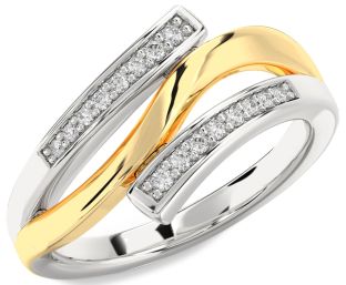 Diamond Platinum & Yellow Gold Round Ring