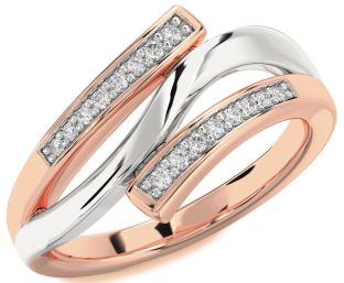 Diamond Platinum & Rose Gold Round Ring