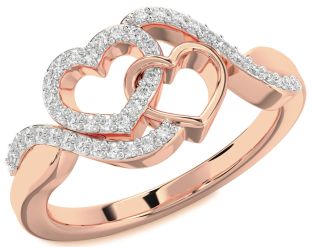Diamond Rose Gold Heart Ring