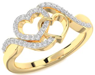Diamond Gold Heart Ring