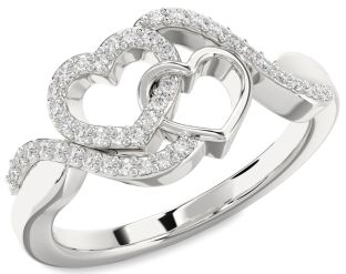 Diamond Platinum Heart Ring