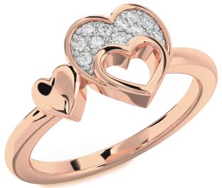 Diamond Rose Gold Heart Ring