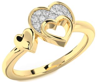 Diamond Gold Heart Ring
