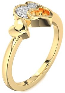 Diamond Gold Heart Ring