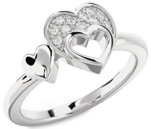 Diamond Platinum Heart Ring