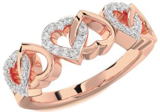 Diamond Rose Gold Heart Ring