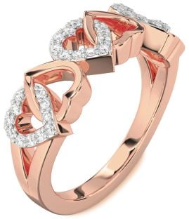 Diamond Rose Gold Heart Ring