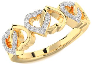Diamond Gold Heart Ring
