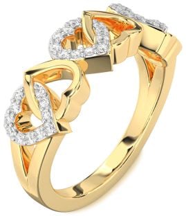 Diamond Gold Heart Ring