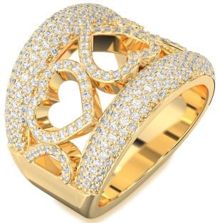 Diamond Gold Heart Ring