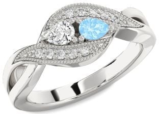 Diamond White Gold Pear Two Stone Promise Ring