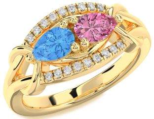 Diamond Gold Pear Two Stone Promise Ring