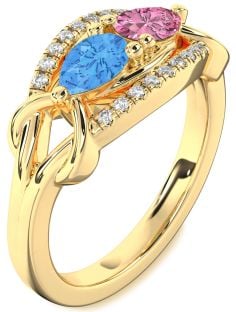 Diamond Gold Pear Two Stone Promise Ring