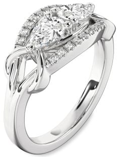 Diamond White Gold Pear Two Stone Ring