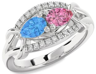 Diamond White Gold Pear Two Stone Promise Ring