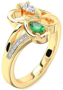 Diamond Gold Heart Two Stone Promise Ring