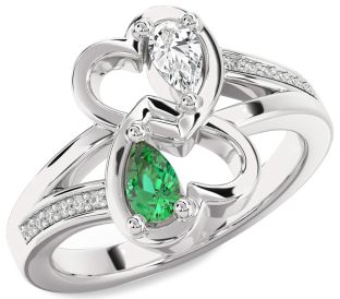 Diamond White Gold Heart Two Stone Promise Ring