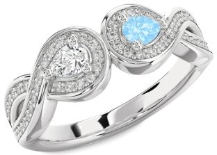 Diamond White Gold Infinity Pear Two Stone Promise Ring