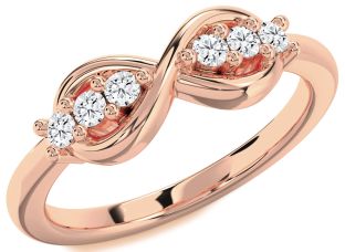 Diamond Rose Gold Infinity Round Ring