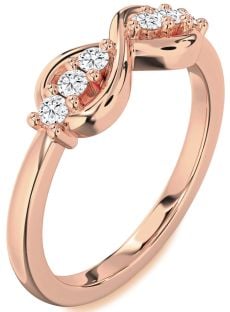 Diamond Rose Gold Infinity Round Ring