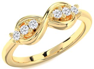 Diamond Gold Infinity Round Ring
