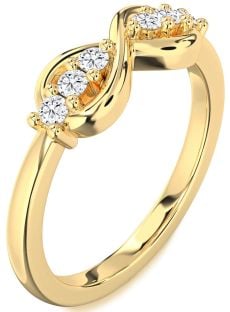 Diamond Gold Infinity Round Ring