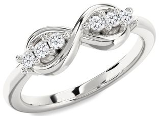 Diamond White Gold Infinity Round Ring