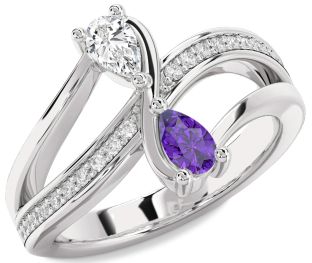 Diamond White Gold Pear Two Stone Promise Ring