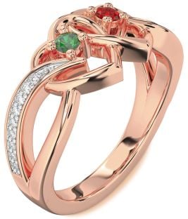 Diamond Rose Gold Heart Two Stone Promise Ring